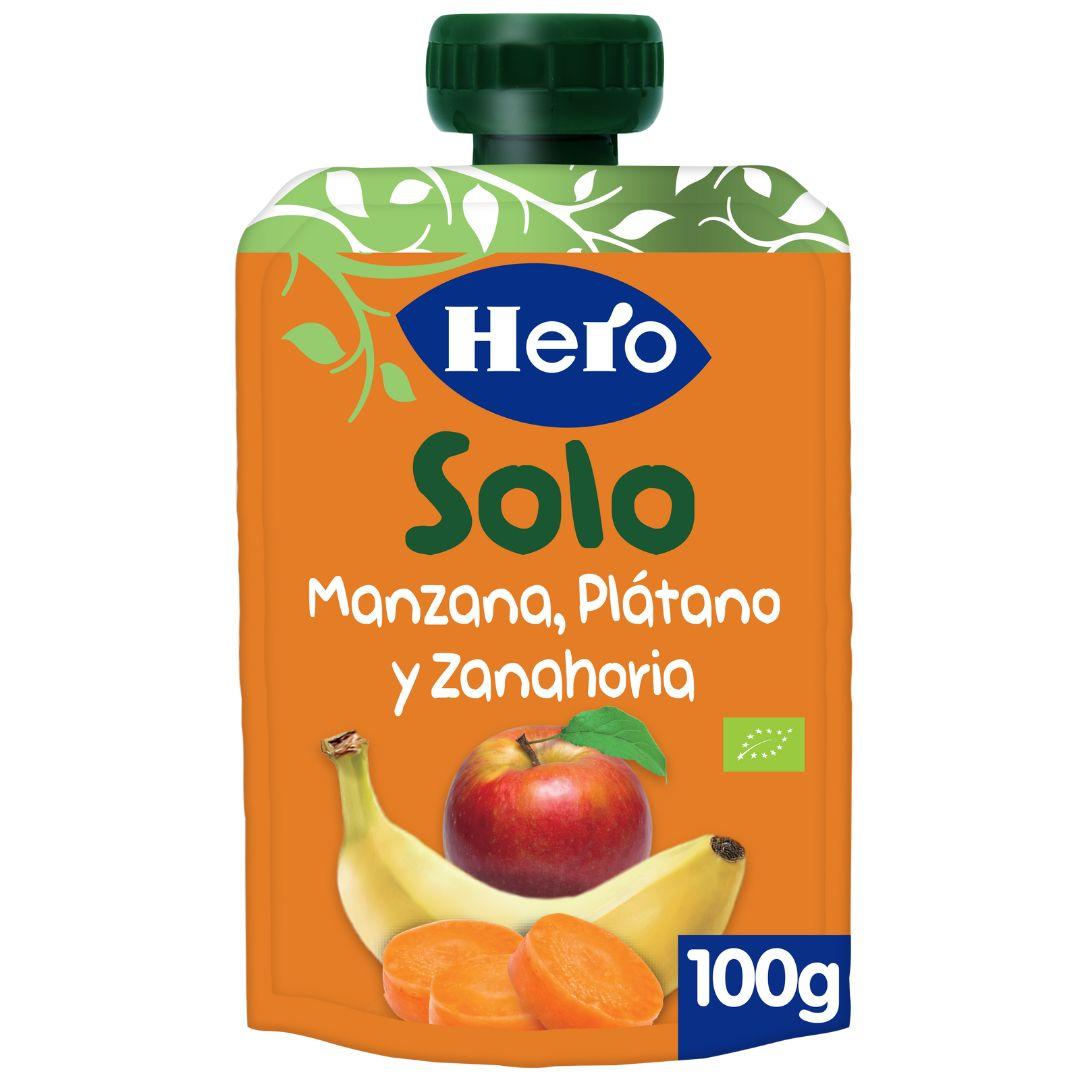 Saco de Maçã, Banana e Cenoura 100% Biológico 100 g - Hero Solo