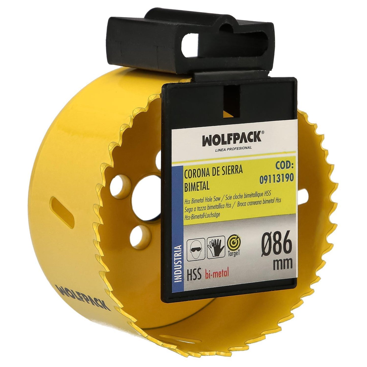 Corona Sierra Bimetal Ø 86 Mm. Templado Termico, Base Reforzada. Corona Madera, Broca Agujeros Madera, Acero, Hierro, Plasticos