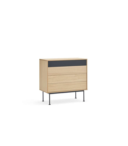 Cómoda Para Dormitorio Modelo Yoko 4 Cajones Acabado Roble/antracita, 45cm(ancho) 86cm(al_0