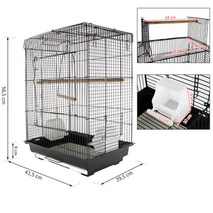 Pawhut Jaula Para Pájaro Espaciosa Jaula De Aves Con Techo Abierto Con Soportes_2