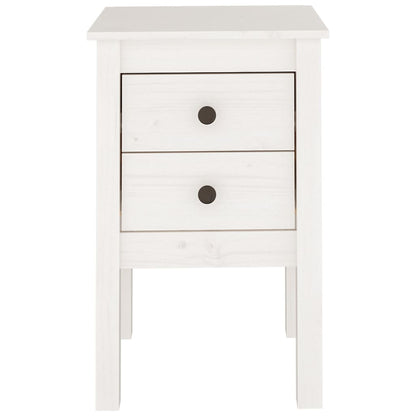 Mesita De Noche Madera Maciza De Pino Blanco 40x35x61,5 Cm_3