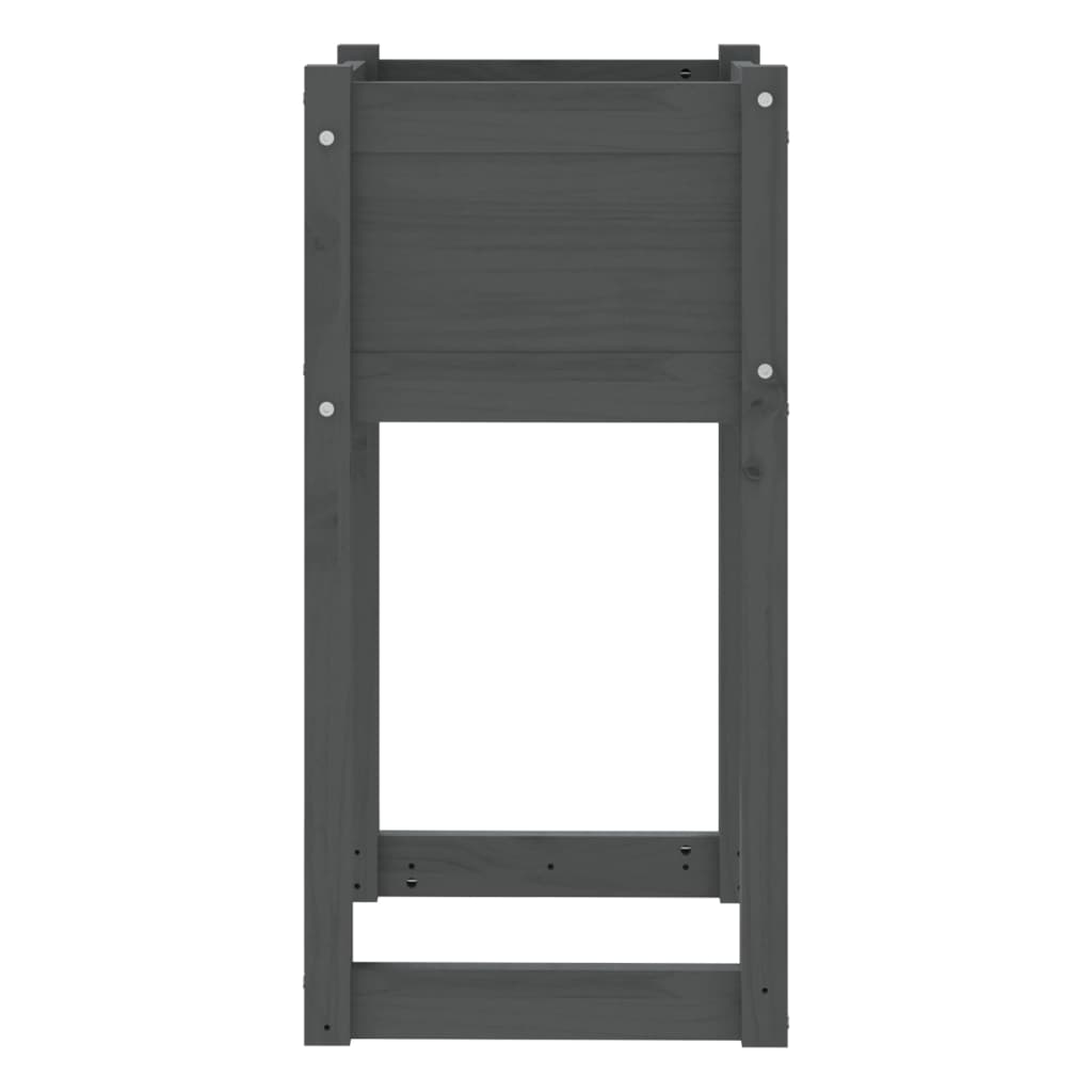 Jardinera De Madera Maciza De Pino Gris 40x40x81 Cm_4
