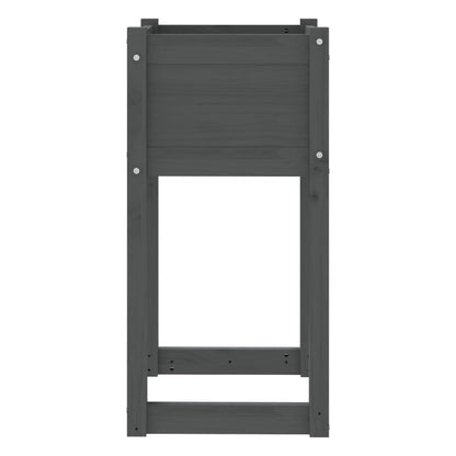 Jardinera 2 Unidades Madera Maciza De Pino Gris 40x40x81 Cm_5