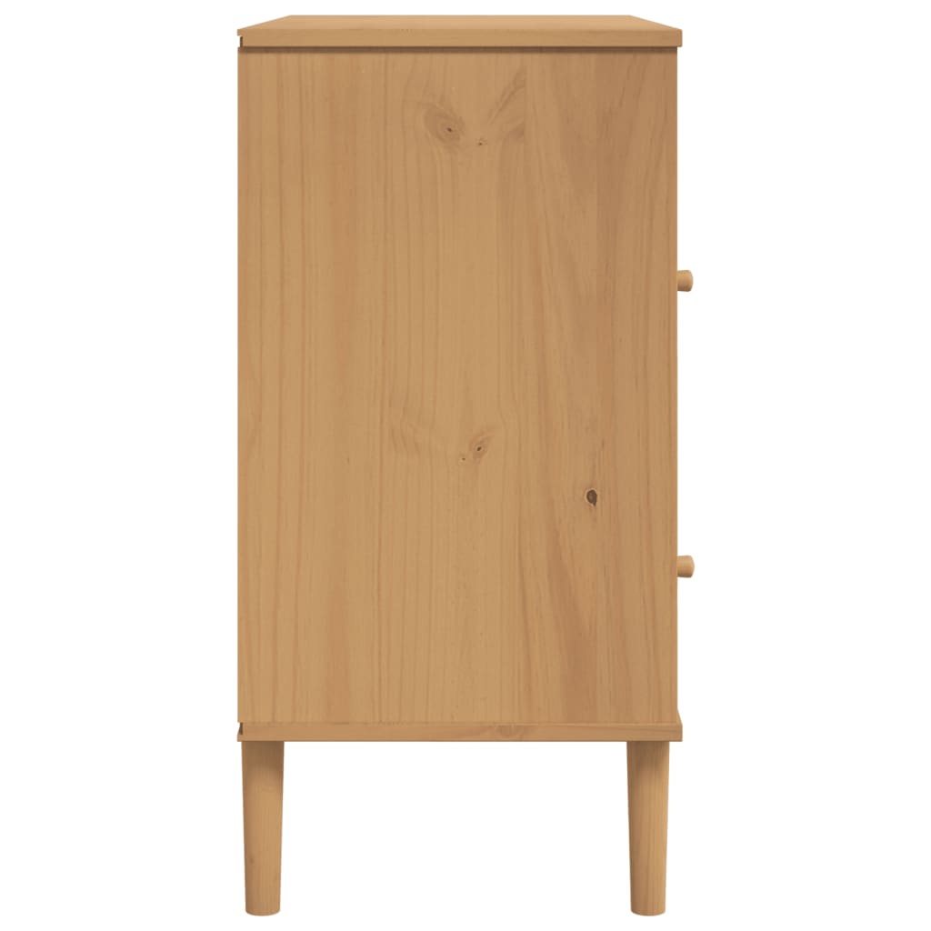 Aparador Senja Aspecto De Ratán Madera Pino Marrón 80x40x80 Cm / Vetonek_4