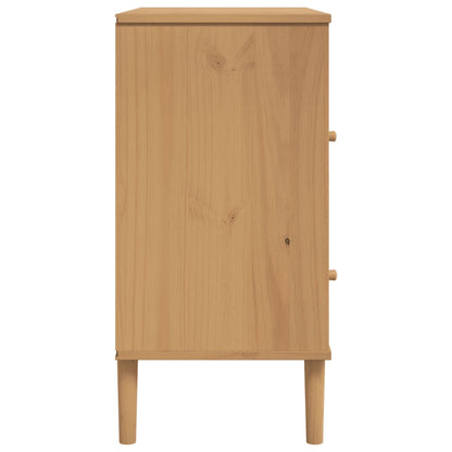 Aparador Senja Aspecto De Ratán Madera Pino Marrón 80x40x80 Cm / Vetonek_4