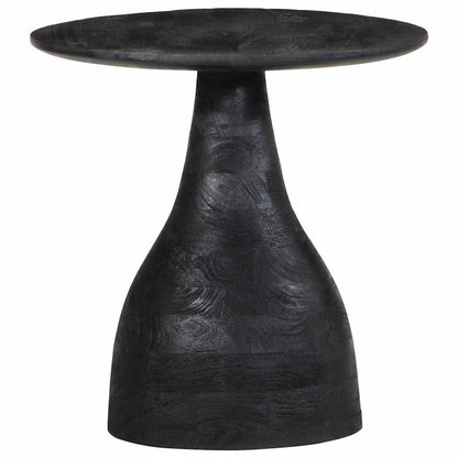 Mesa Auxiliar Madera Maciza De Mango Negra Ø40x40 Cm_1