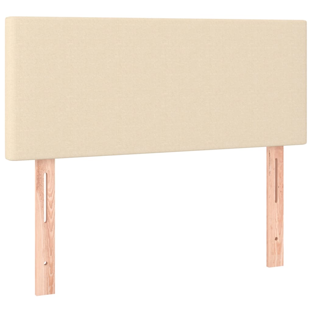 Cama Box Spring Con Colchón Y Led Tela Crema 90x190 Cm / Vetonek_2