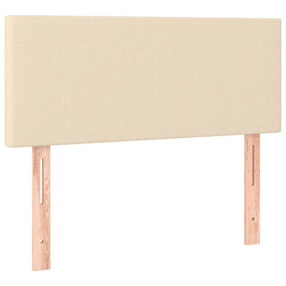 Cama Box Spring Con Colchón Y Led Tela Crema 80x200 Cm / Vetonek_4