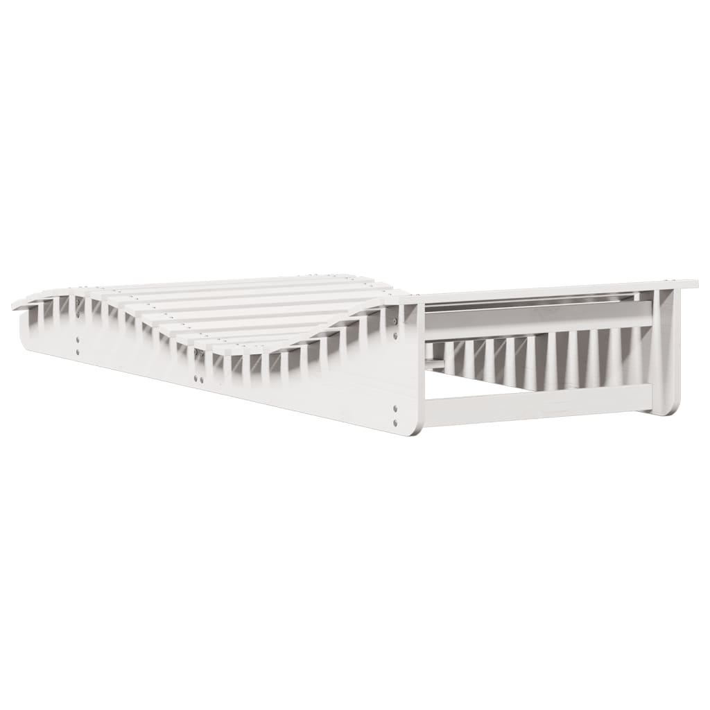 Tumbona De Madera Maciza De Pino Blanca 205x80x31,5 Cm / Vetonek_1
