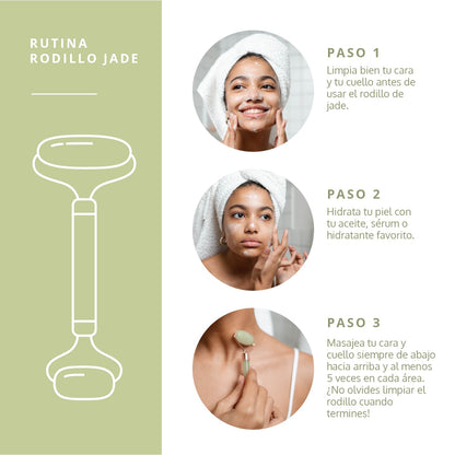 Rodillo Facial de Jade Natural Labnatur | Doble Cabezal | Masaje, Frescor, Luminosidad y Efecto Lifting_1