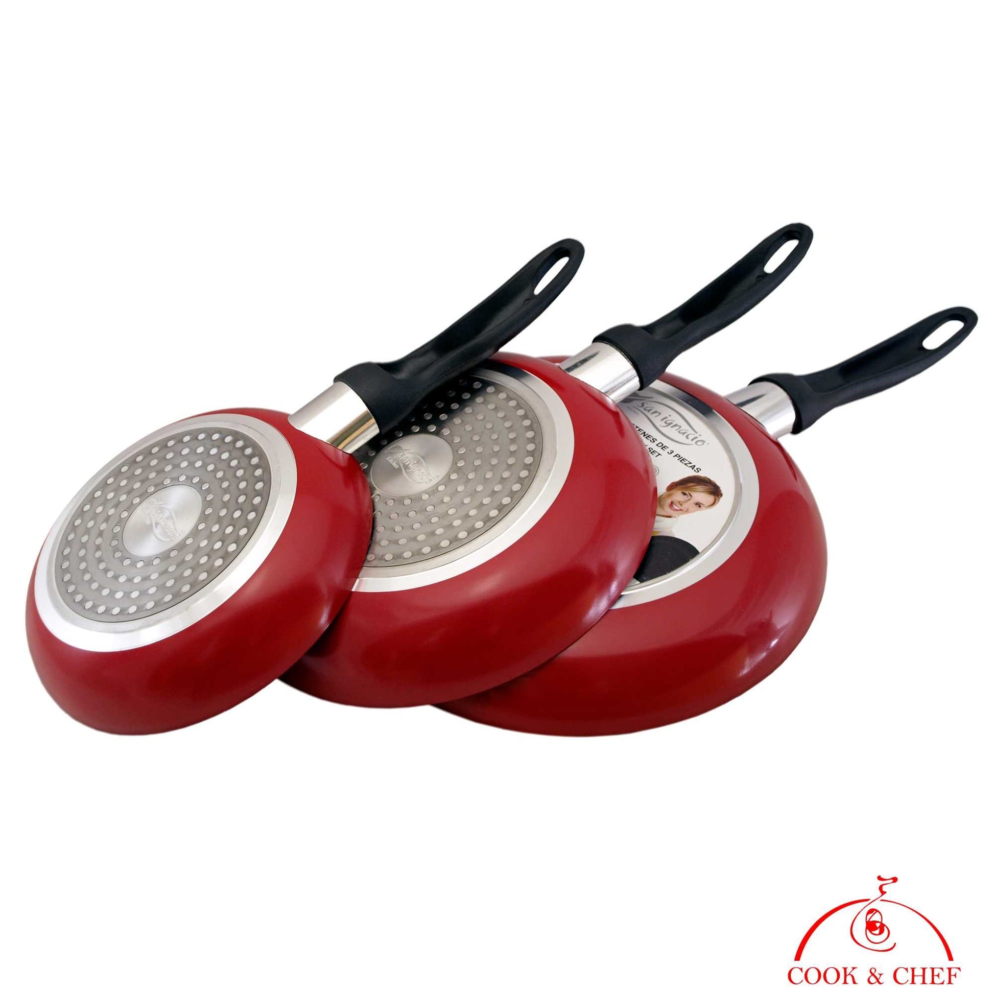 San Ignacio - Top Kitchen Menaje: Pack De 3 Sartenes Con Revestimiento En Mármol Ø16 Cm Ø20 Cm Ø24 Cm_1