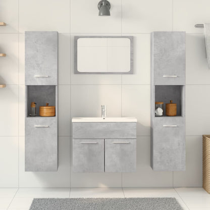Juego Muebles De Baño 4 Pzas Madera Contrachapada Gris Hormigón / Vetonek_3