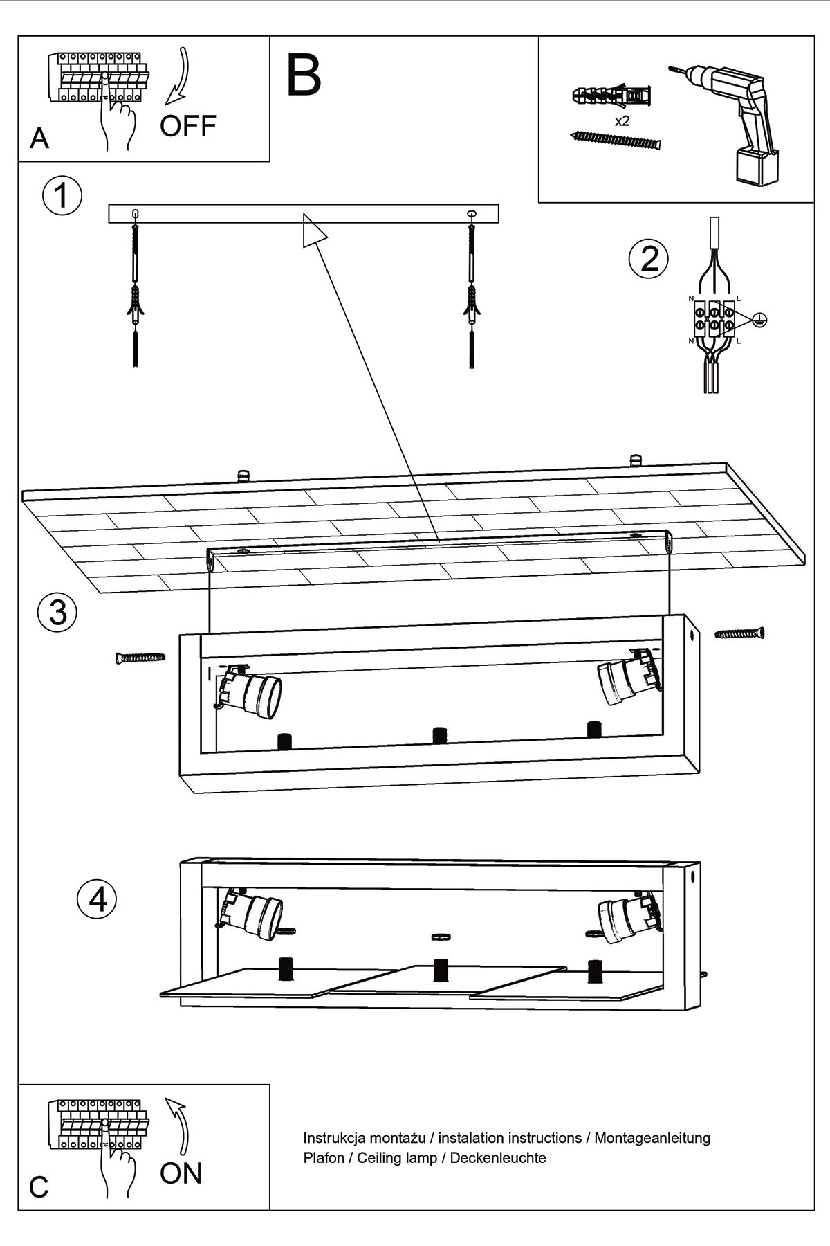 Aplique De Techo De Madera Feniks 2, E27_2