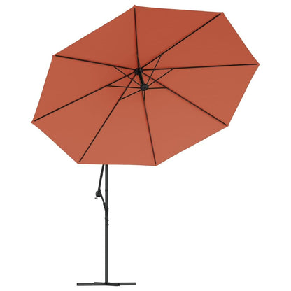 Vidaxl Sombrilla De Jardín Voladiza Con Luces Led Terracota 350 Cm_4