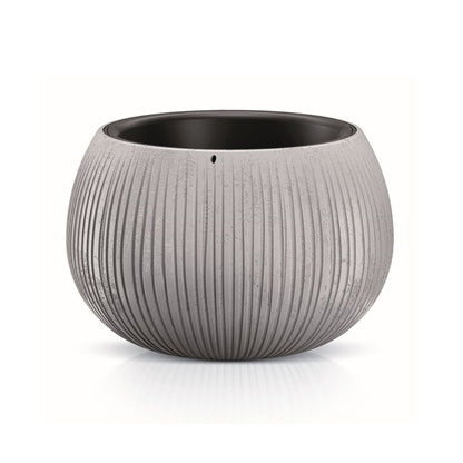 2x Prosperplast Beton Bowl De Plástico Con Depósito En Color Cemento, 11 (alto) X 14,4 (ancho) X 14,4 (profundo) Cms