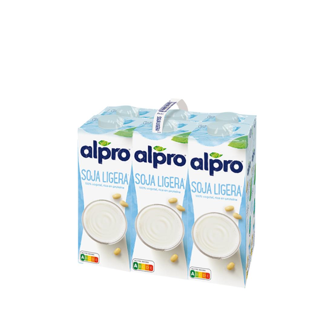 Pack de 6 Bebidas de Soja Alpro Light, 1 Litro