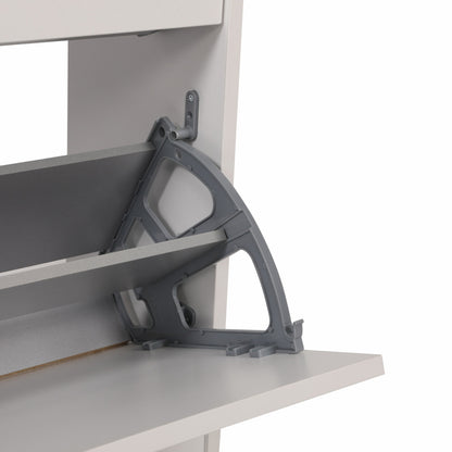 Zapatero,100% Tablero De Aglomerado Rechapado En Melamina, Color Blanco