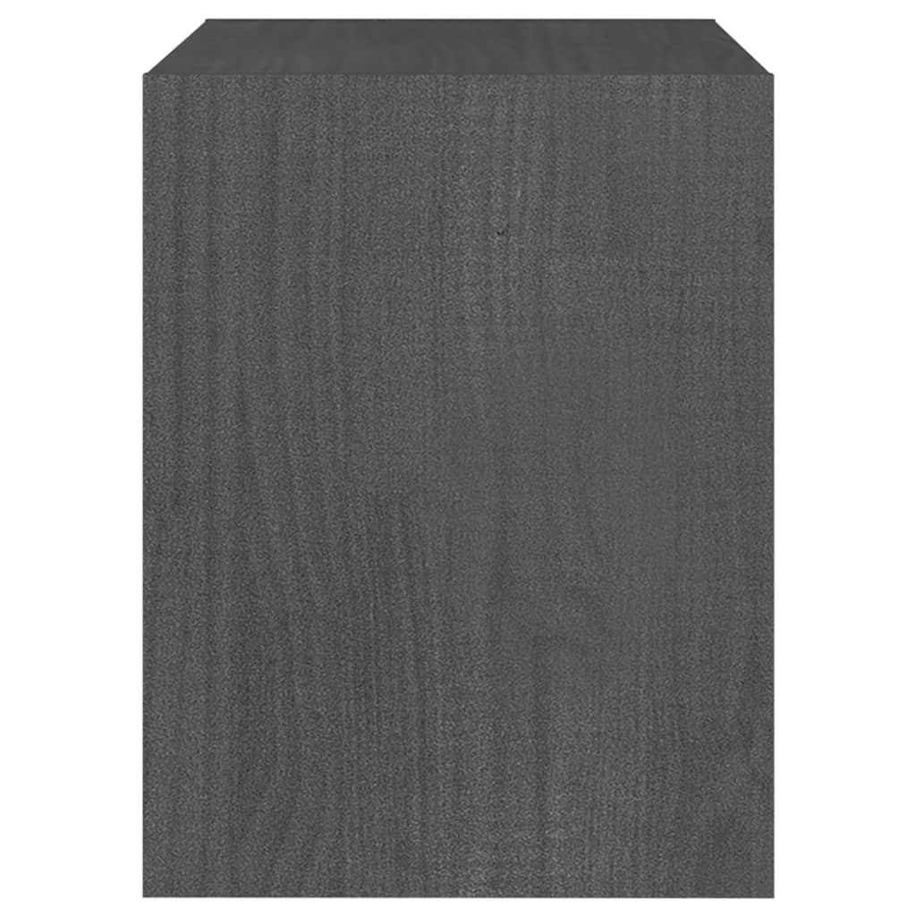 Mesitas De Noche 2 Uds Madera Maciza Pino Gris 40x30,5x40 Cm_4