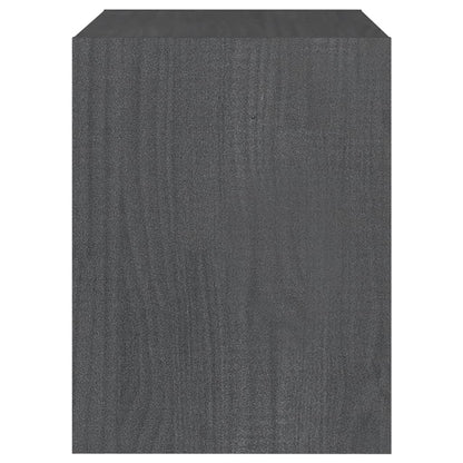 Mesitas De Noche 2 Uds Madera Maciza Pino Gris 40x30,5x40 Cm_4