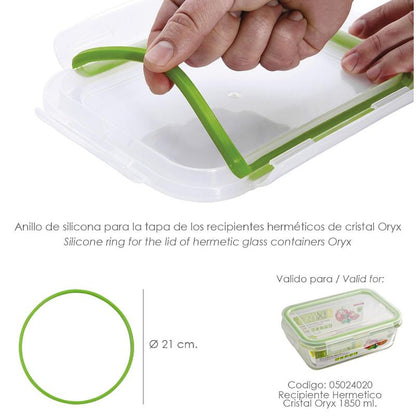 Anillo Silicona Para Recipiente Hermetico Cristal Rectangular 1850 Ml._1