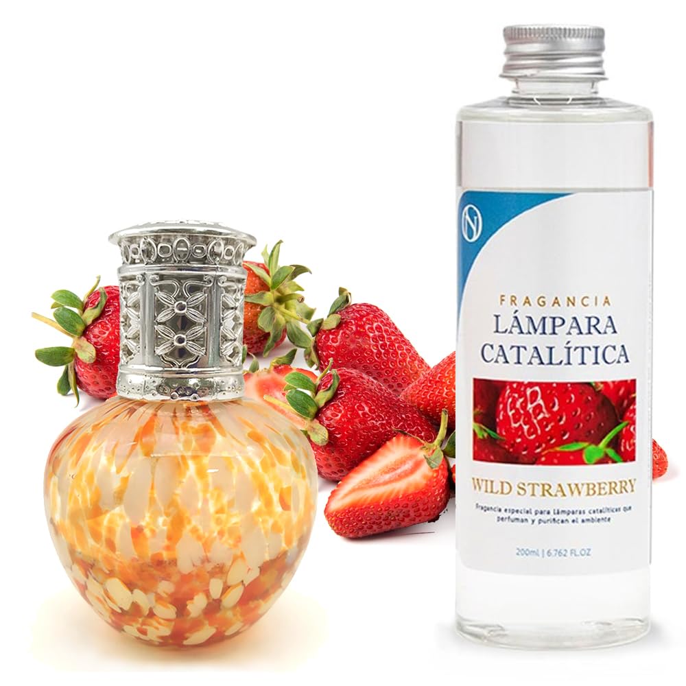 Lámpara Catalítica Drops Orange + Fragancia Wild Strawberry 200ml - Elimina Malos Olores, Impurezas Y Perfuma_0