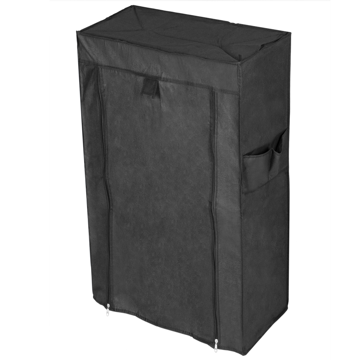 Armario Ropero Y Zapatero De Tela Desmontable 60 X 30 X 108 Cm Negro Con Puerta Enrollable_0