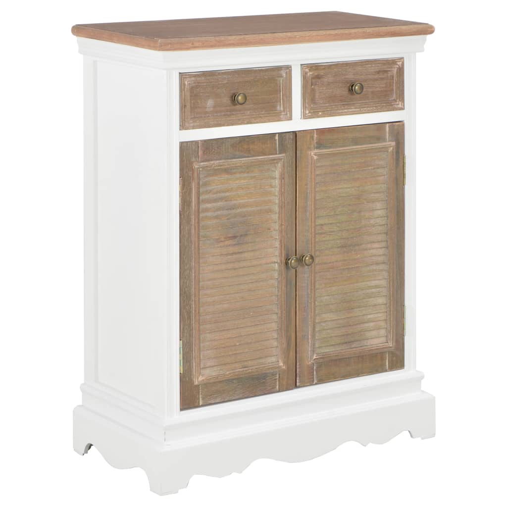 Aparador De Madera Maciza Blanco 60x30x80 Cm_0