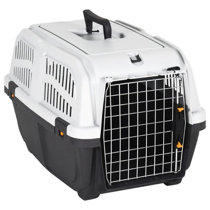 Vidaxl Transportín De Mascotas Puerta Metal Polipropileno 60x40x39 Cm_1