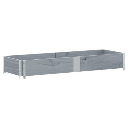 Jardinera De Madera Maciza De Pino Gris 150x50 Cm_4