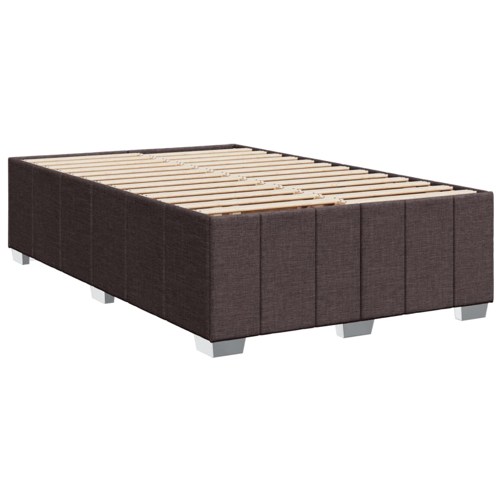 Cama Box Spring Con Colchón Tela Marrón Oscuro 120x200 Cm / Vetonek_1