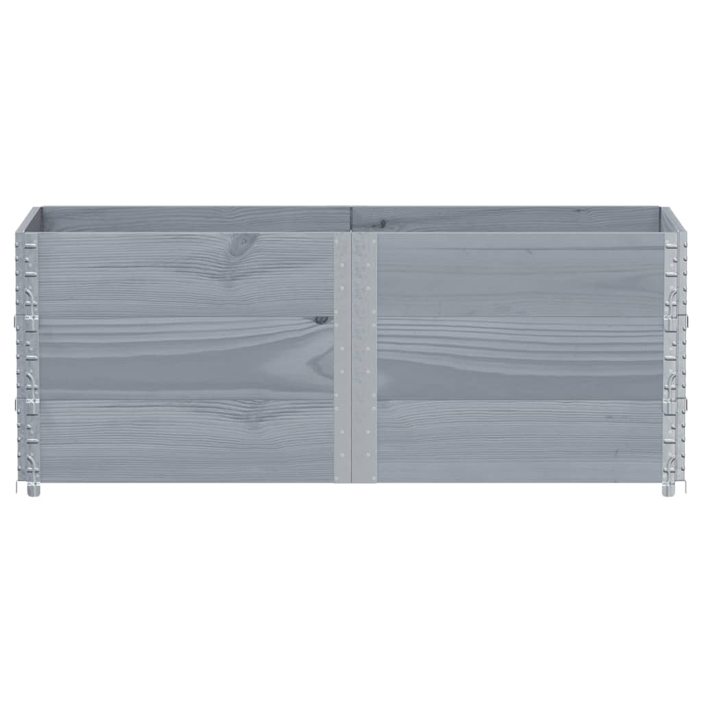 Jardinera De Madera Maciza De Pino Gris 150x50 Cm_2