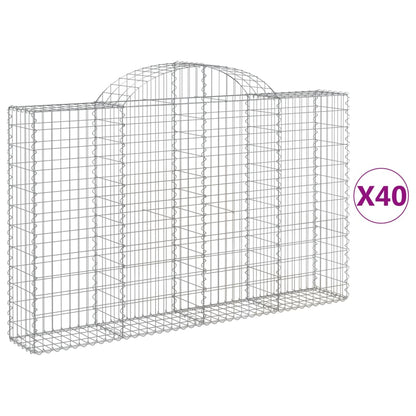 Cestas Gaviones 40 Uds Forma De Arco Hierro 200x30x120/140 Cm_0