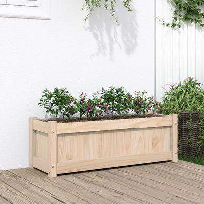 Jardinera De Madera Maciza De Pino 90x31x31 Cm_1