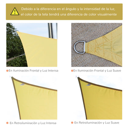 Outsunny Toldo De Vela Rectangular Para Jardín Y Exterior Repelente Al Agua_5
