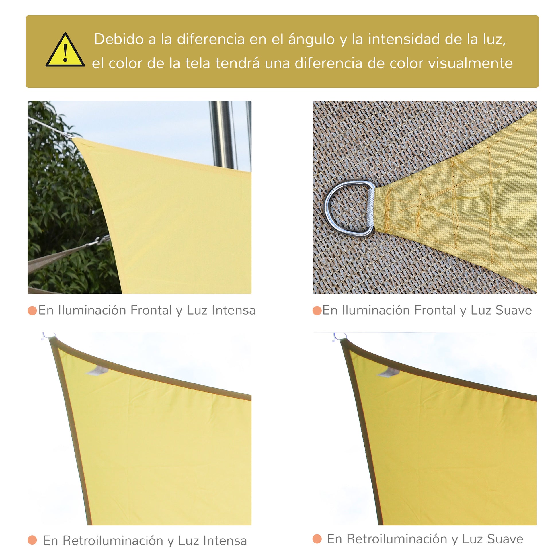 Outsunny Toldo De Vela Rectangular Para Jardín Y Exterior Repelente Al Agua_5