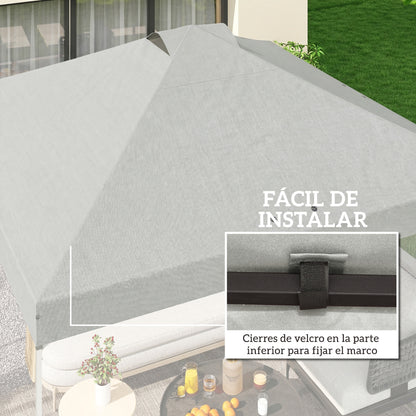 Outsunny Toldo De Pérgola De Recambio 3x3 M Anti-uv50+ Impermeable Blanco_5