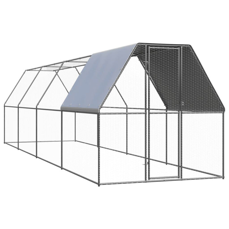 Vidaxl Jaula Gallinero De Acero Galvanizado 2x8x2 M_0
