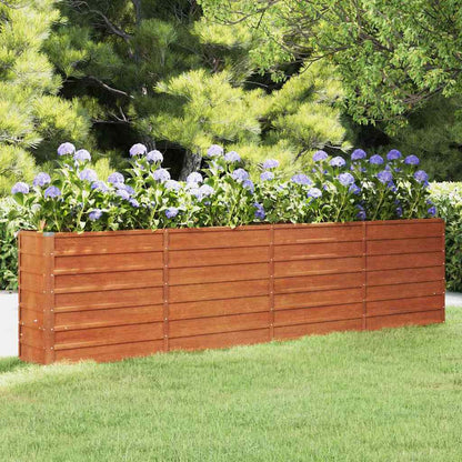 Arriate Oxidado De Acero Corten 320x40x77 Cm_1