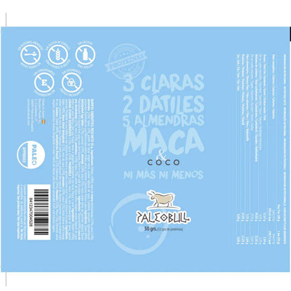 Barra Energética PaleoBull de Tâmaras, Amêndoas, Maca e Coco, 50g