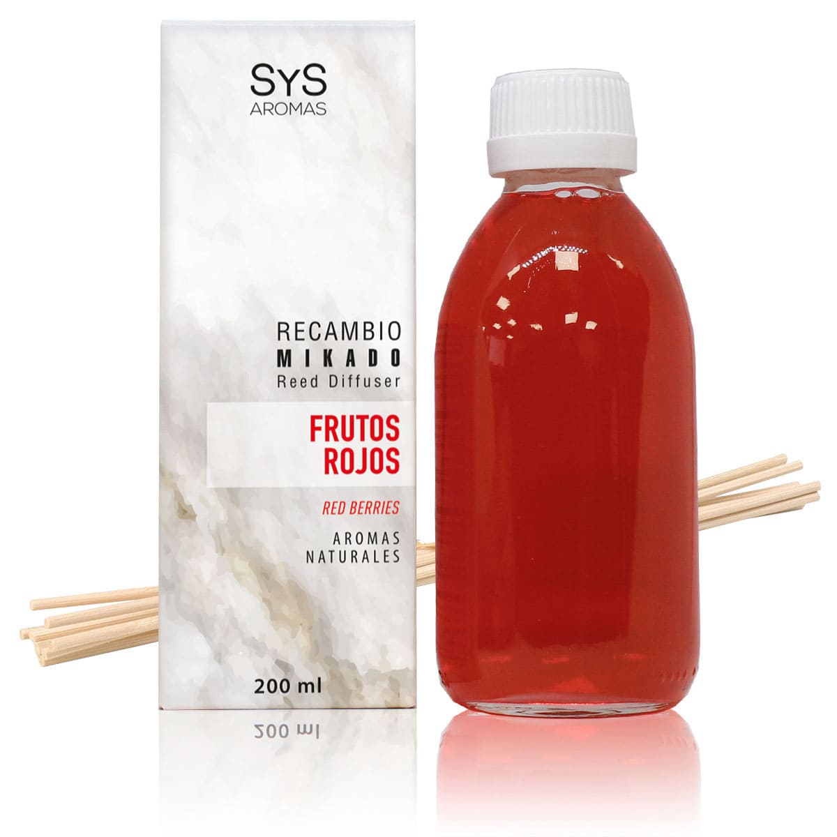 Recambio Mikado Frutos Rojos 200 ml con Varillas | Aroma Dulce y Frutado | Refill Difusor | Larga Duración_0