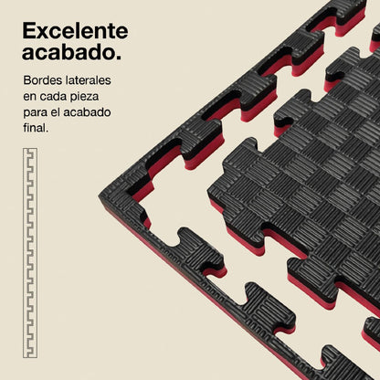 Jowy Tatami Puzzle 2,5cm 100x100cm – Alta Densidad Negro/rojo_2