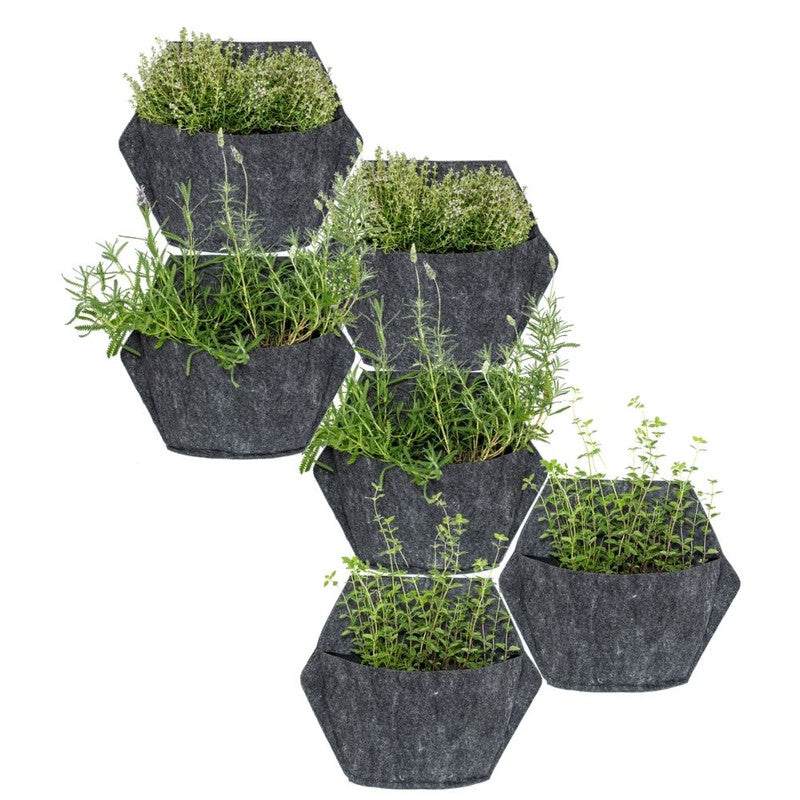 Jardín Vertical Modular Citysens Con Riego Automático De 6 Maceteros – Blanco Con Funda Textil Blanca_1