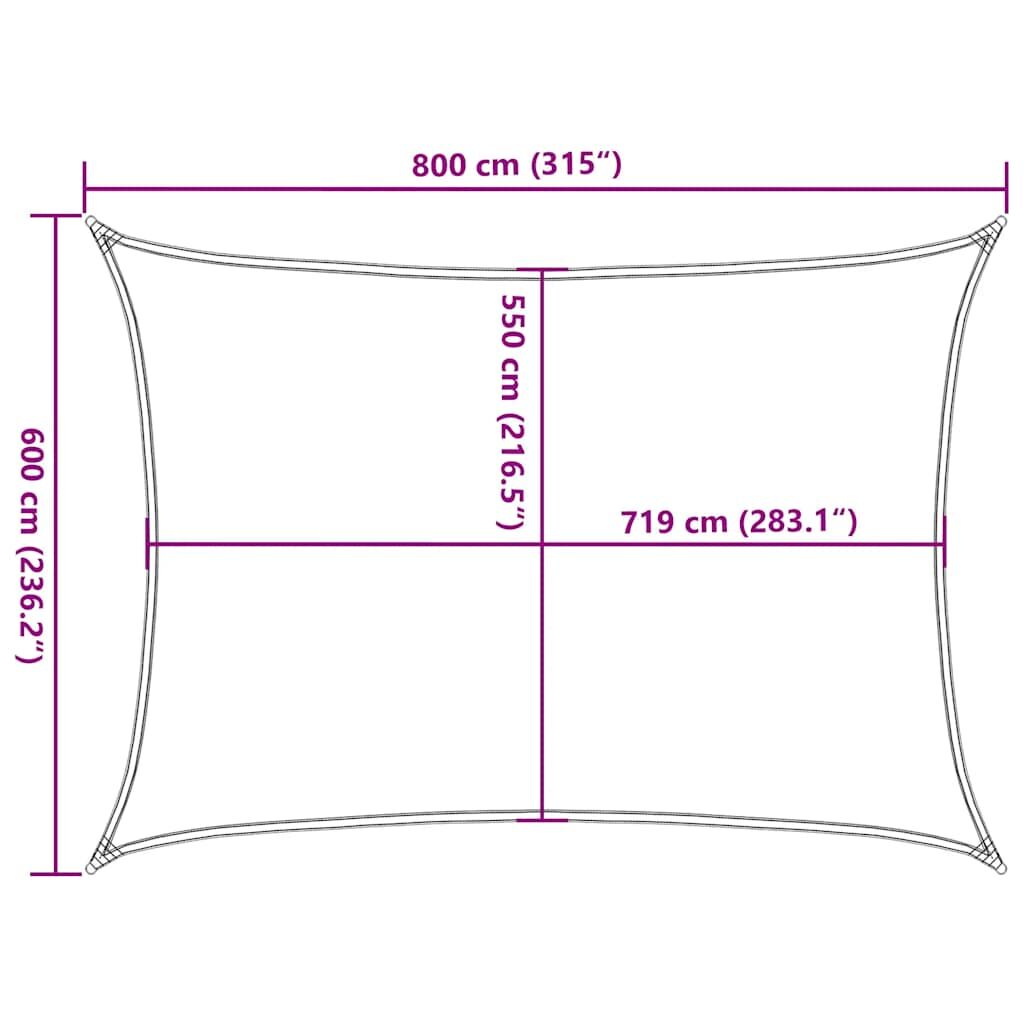 Vidaxl Toldo De Vela Hdpe Rojo 160 G/m² 6x8 M_2