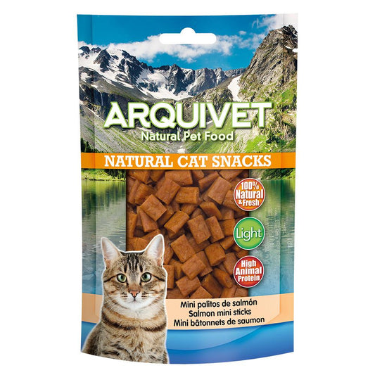 Arquivet Mini Palitos de Salmão 50 g Petisco natural para gatos