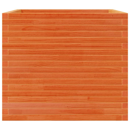Jardinera Madera Maciza De Pino Marrón Cera 80x80x68,5 Cm_5