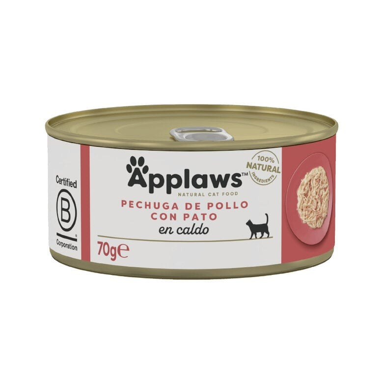 Applaws Cat Can Frango e Pato 70g Ração Húmida Natural para Gatos Sem Grãos