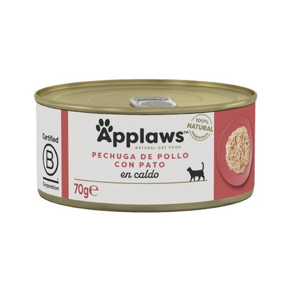 Applaws Cat Can Frango e Pato 70g Ração Húmida Natural para Gatos Sem Grãos