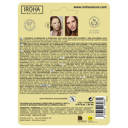 Iroha Nature Máscara Facial Iluminadora e Hidratante com Vitamina C 20 ml