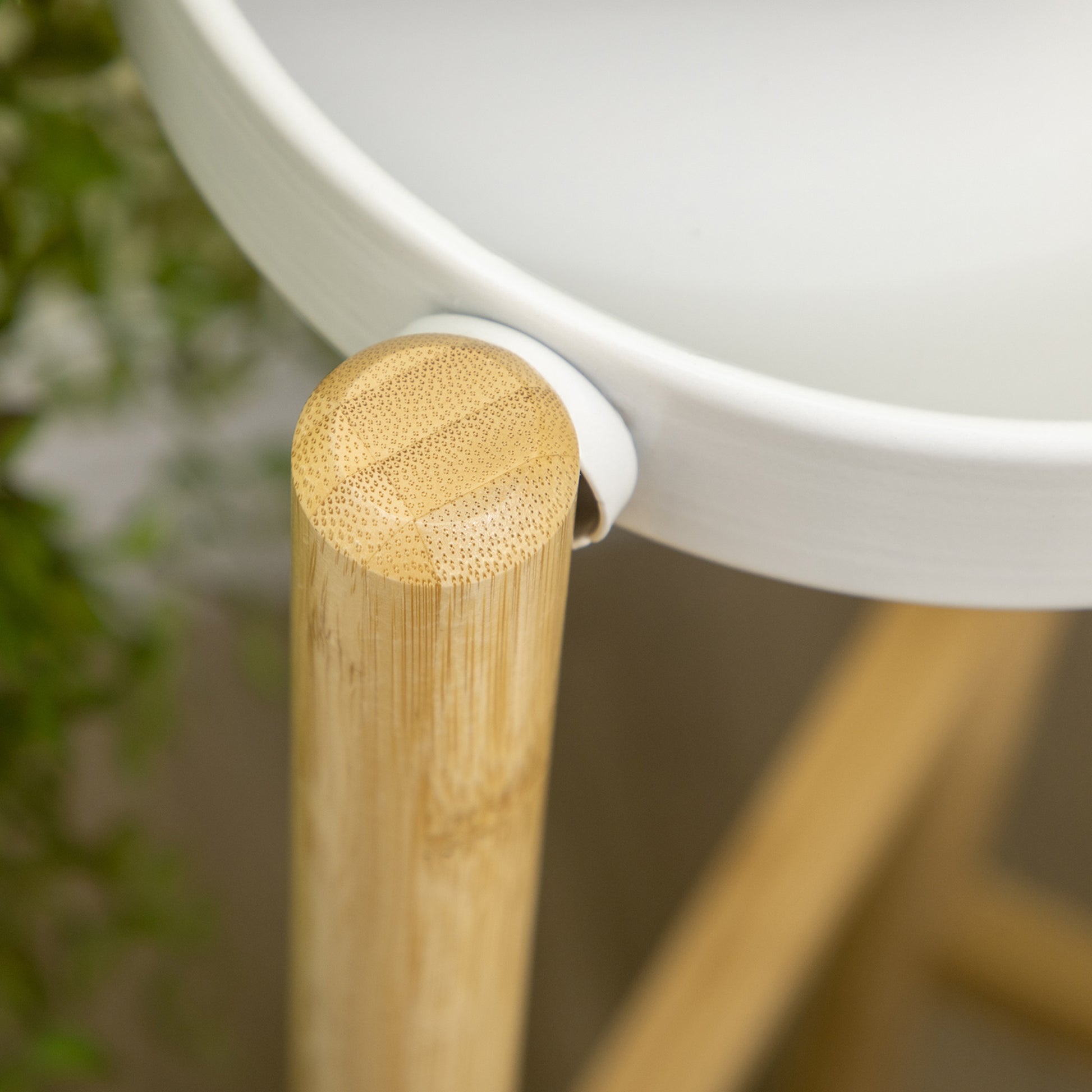 Outsunny Soporte Para Plantas Con Pies De Bambú Ø28x80 Cm Naturaly Blanco_4