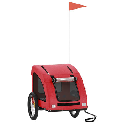 Remolque De Bicicleta Mascotas Hierro Tela Oxford Rojo_0